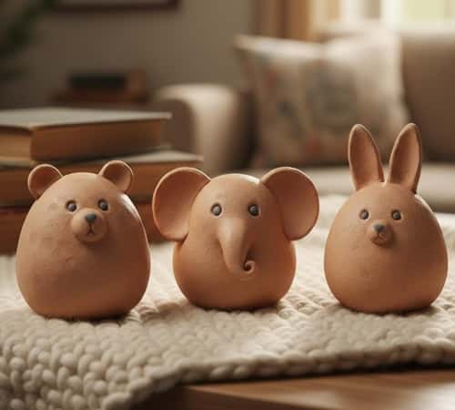 8. Clay Baby Animal Mini Figurines