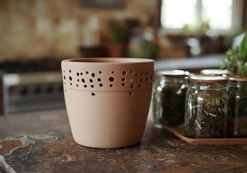8. Clay Pot With Tiny Cutout Holes