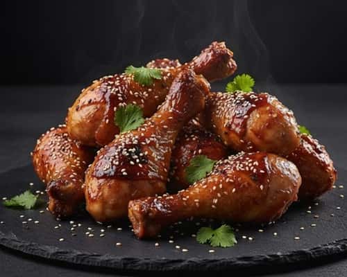 8. Honey-Harissa Glazed Chicken Drumsticks