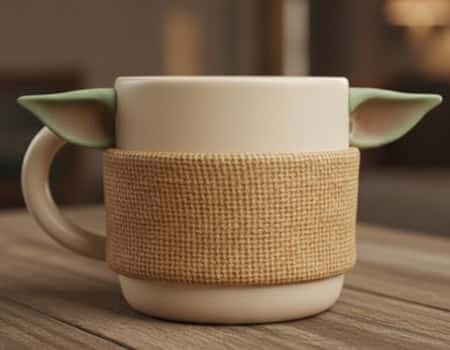 8. Star Wars Baby Yoda Cup Sleeve Mug