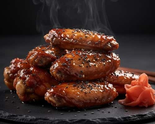 9. Miso and Mirin Glazed Chicken Wings with Black Sesame