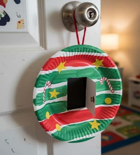 9. Paper Plate Elf Door Hanger