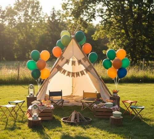 9. Simple Outdoor Camp-Style Party