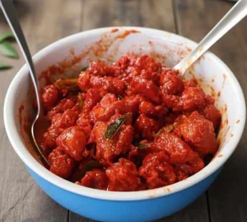 Hyderabadi chicken 65 - served