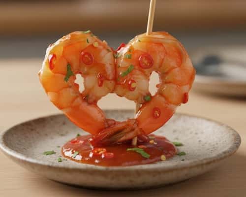 10. Sweet Chili Shrimp Heart Bites
