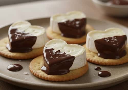 11. Chocolate-Dipped Brie & Crackers Hearts