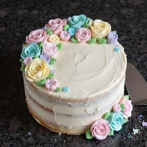 11. Spring Garden Vanilla Flower Cake