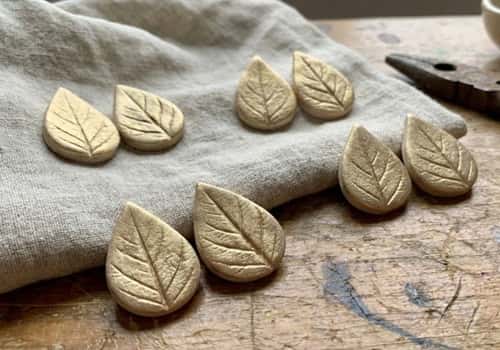 2. Leaf Imprint Dangle Earrings