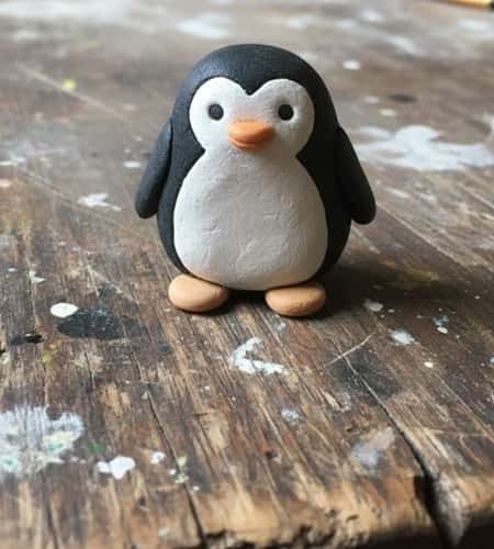 3. Clay Penguin Figurine