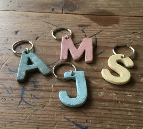 3. Personalized Clay Initial Keychain