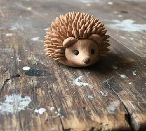 4. Clay Hedgehog with Textured Spikes