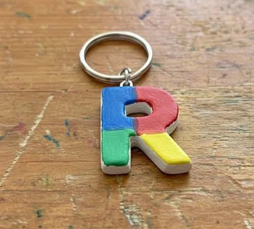 4. Name Initial Keychain Charm