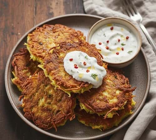 5. Crispy Cabbage Fritters with Garlic Chili Dip