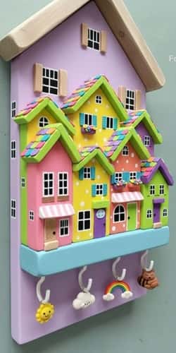 6. Pastel Village Key Hanger