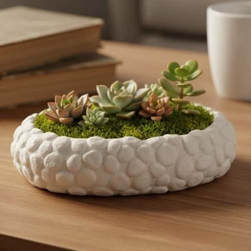 6. Pebble-Texture Garden Tray Planter