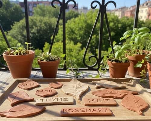 7. Mini Clay Garden Markers
