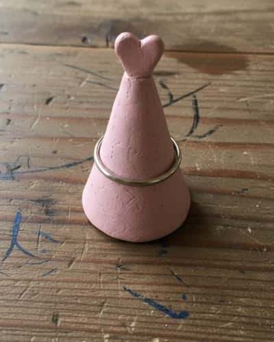 7. Mini Heart-Shaped Ring Holder Cone