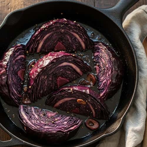 7. Red Wine Braised Cabbage with Garlic and Black Pepper