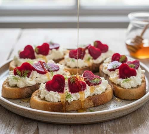 7. Whipped Feta & Beet Heart Toasts