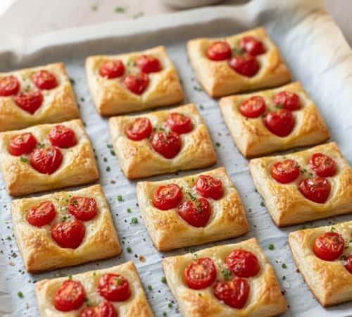 8. Mini Puff Pastry Tomato Hearts