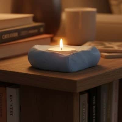 9. Simple Clay Heart Candle Holder