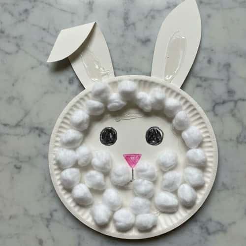 1. Paper Plate Bunny Face Craft