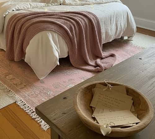 10. Bedside Love Notes With Wood Accents