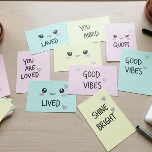 10. Kawaii Quote Cards (Positive but Not Cheesy)