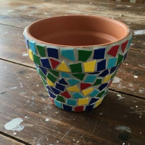 10. Mosaic Clay Pot (Artistic Flair)