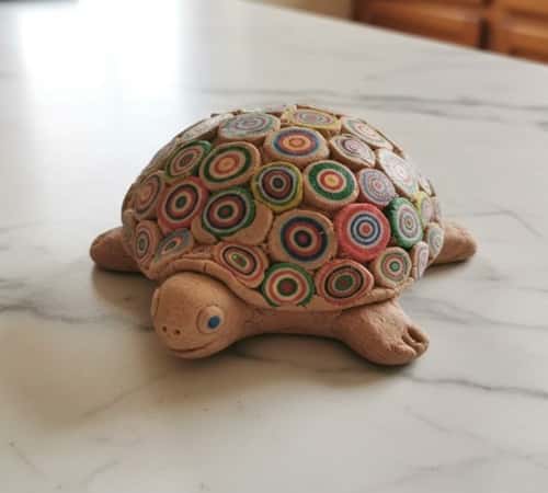 10. Patterned Shell Turtle Using Clay Cane Slices
