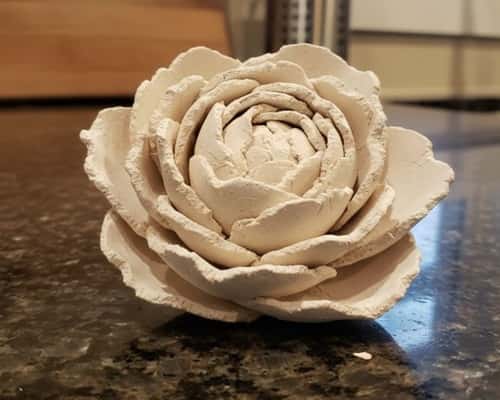 10. Peony Inspired Layered Clay Flower