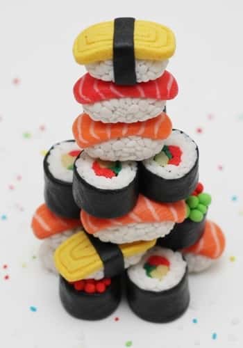 10. Polymer Clay Sushi Stack (Tower Style)