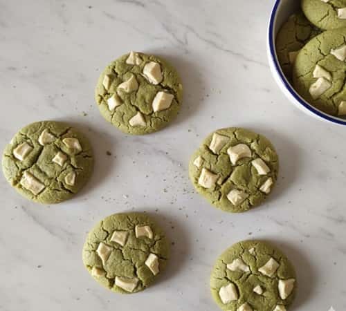11. Matcha White Chocolate Spring Cookies