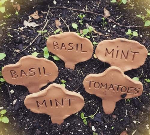 11. Oven Baked Clay Plant Markers