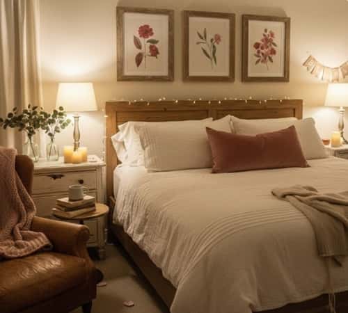 11. Soft Romantic Bedroom Balance Using Odd Numbers