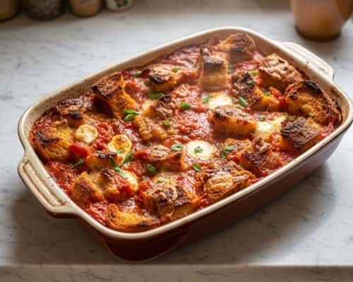 13. Creamy Tomato Bread Bake