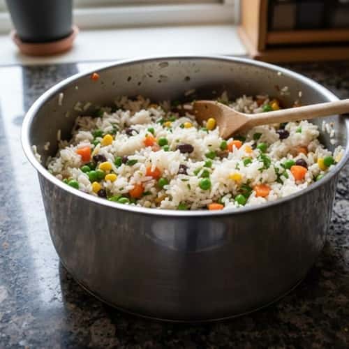 14. Cozy Veggie & Bean Rice Pot