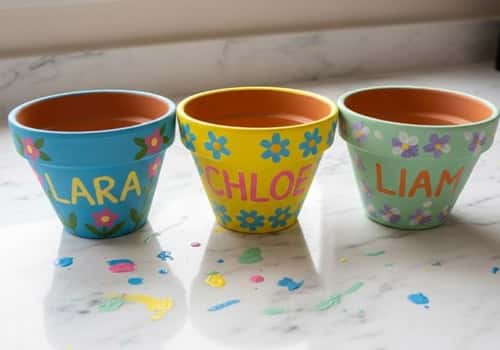 14. Personalized Name Clay Pots (Gift + Decor)