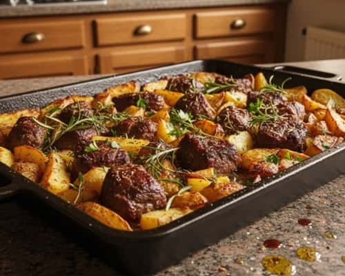 2. Old-School Beef & Potato Tray Bake