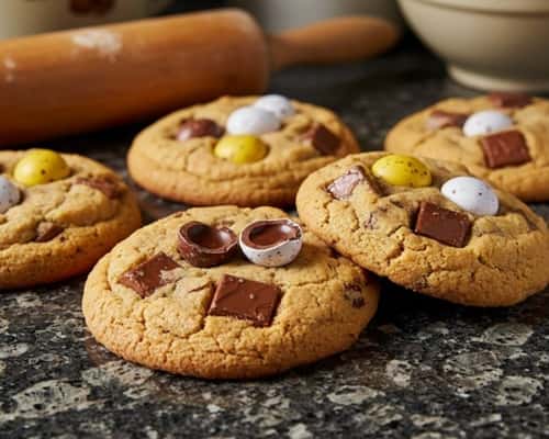 4. Crispy Edge Cadbury Egg Cookies (Bakery-Style)