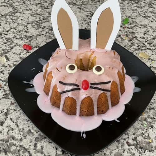 4. Easter Bundt Cake Bunny Hack (No Shaping, Promise)