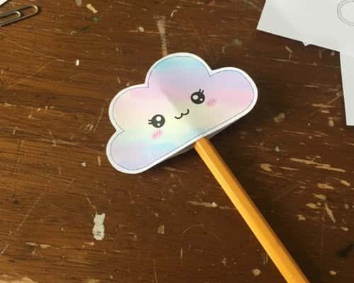 4. Kawaii Pencil Topper From Paper (Zero Fancy Tools)