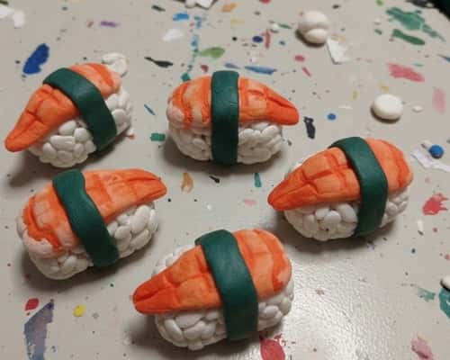 4. Polymer Clay Shrimp Sushi (Ebi Style)