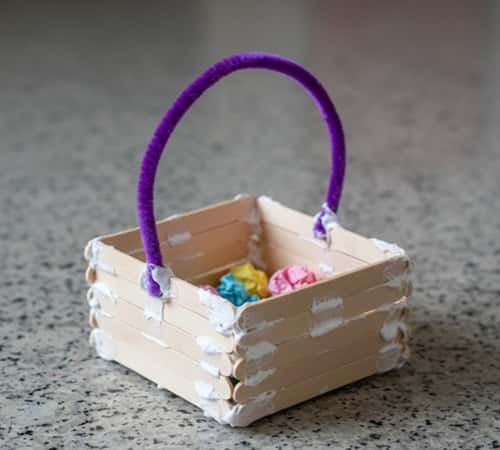 4. Popsicle Stick Easter Basket