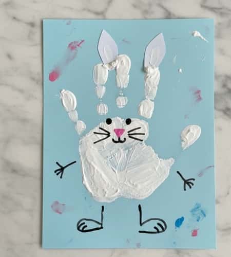 5. Handprint Easter Bunny Art