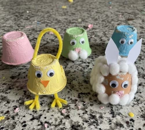 6. Egg Carton Easter Egg Creatures