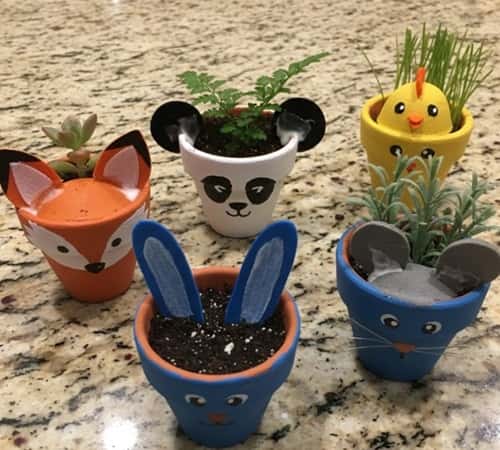6. Mini Clay Pot Animal Pots (Kids Go Crazy For These)