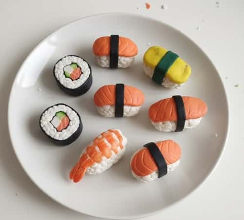 6. Polymer Clay Sushi Platter (Mixed Mini Set)
