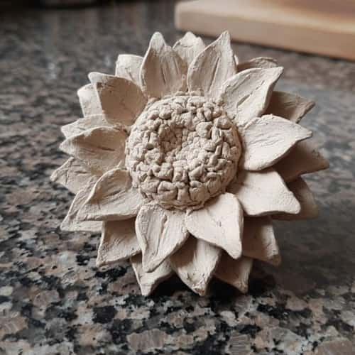 6. Sunflower-Inspired Clay Flower