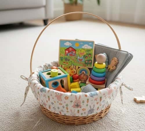 6. Toddler Puzzle & Quiet Play Easter Basket (Not Tried, But Very Doable)
